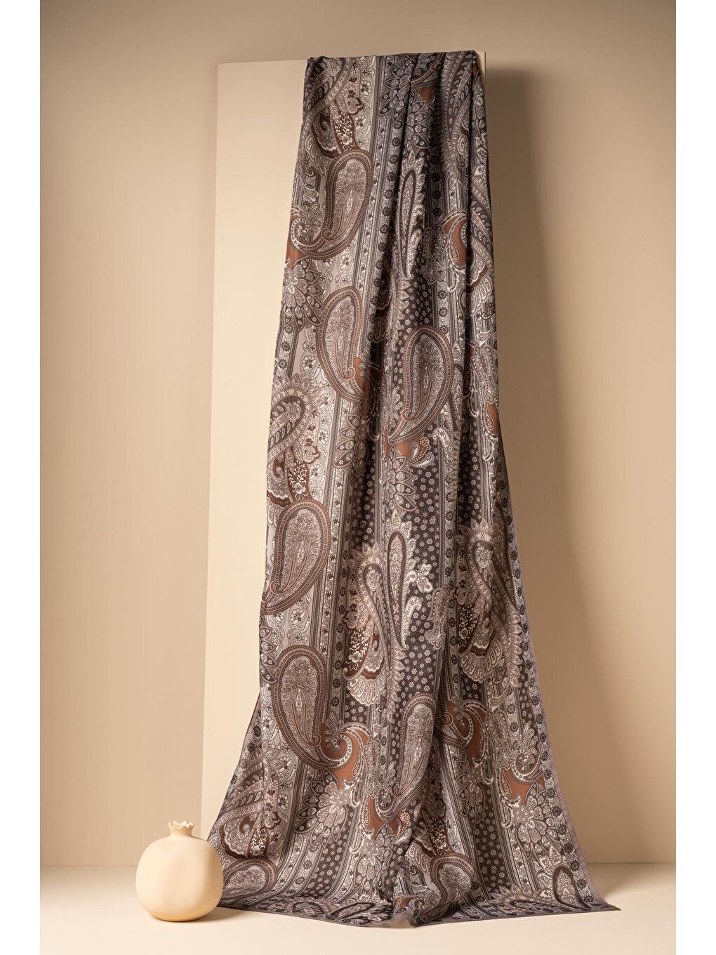 Karışık Kadın Etnik Desen Soft Şal Paketi Adesa (Vizon-İndigo-Bordo)-3