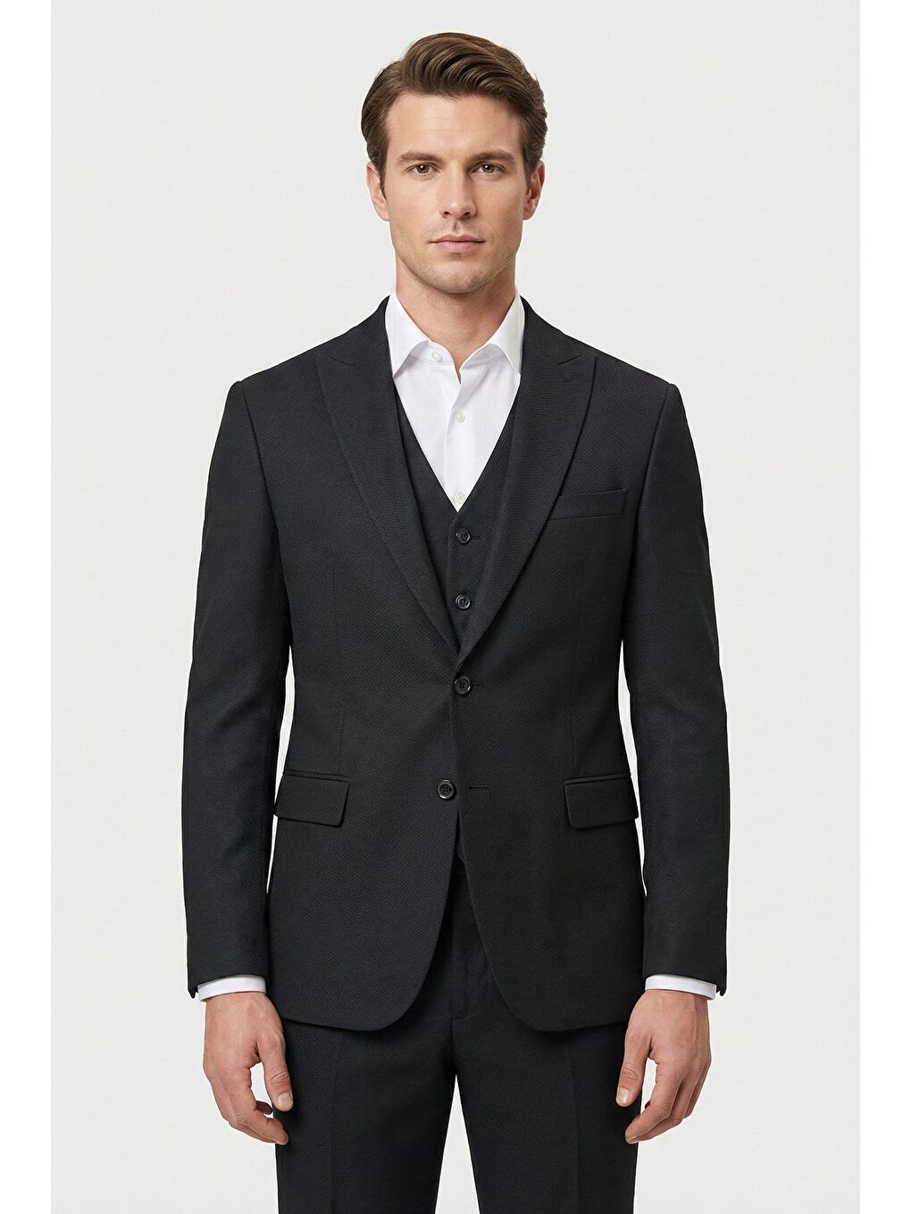 Yeleklİ Takim Elbİse Siyah