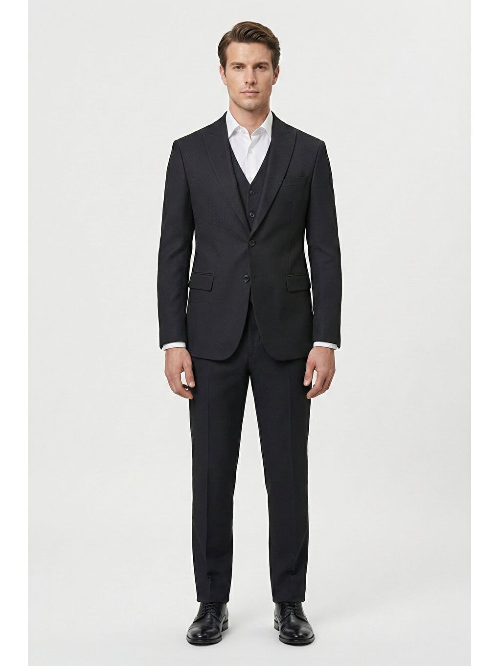 Yeleklİ Takim Elbİse Siyah-1