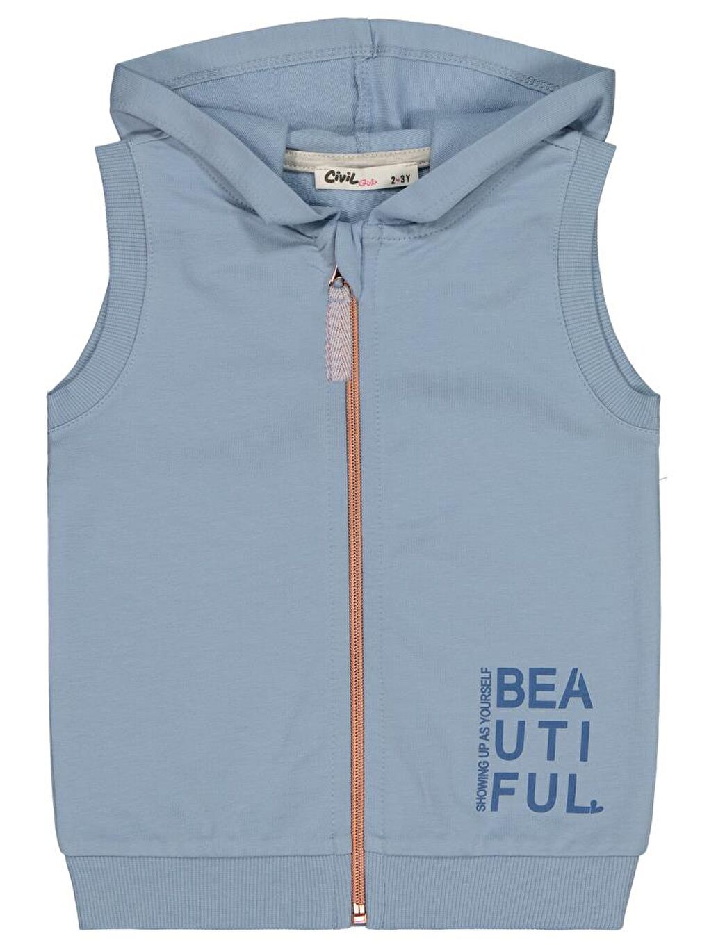 Girls Basic 2-5 Yaş Yelek - Mavi 5-6 Yaş