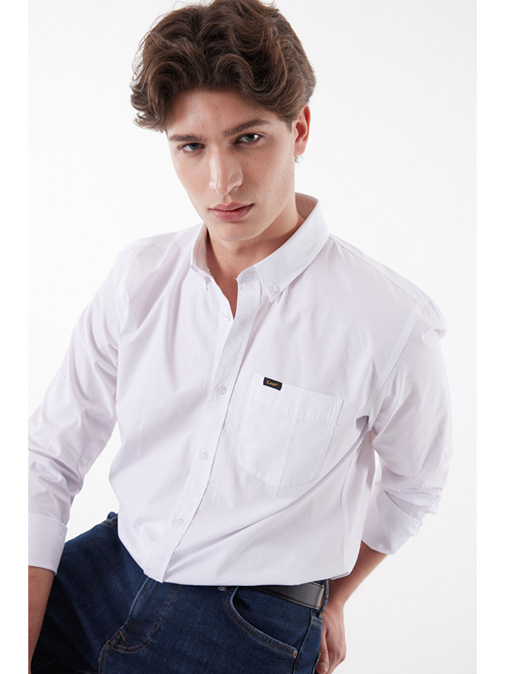 Beyaz Regular Fit Normal Kesim %100 Pamuk Uzun Kollu Gömlek-2