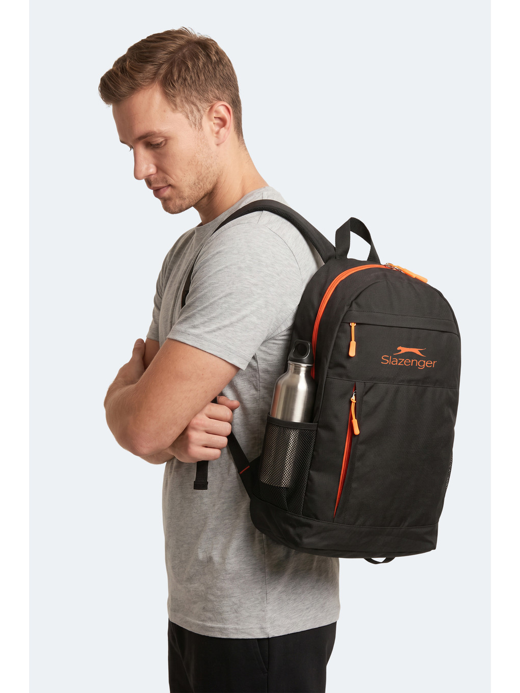 Favento Unisex Siyah / Turuncu Omuz Çantası-1