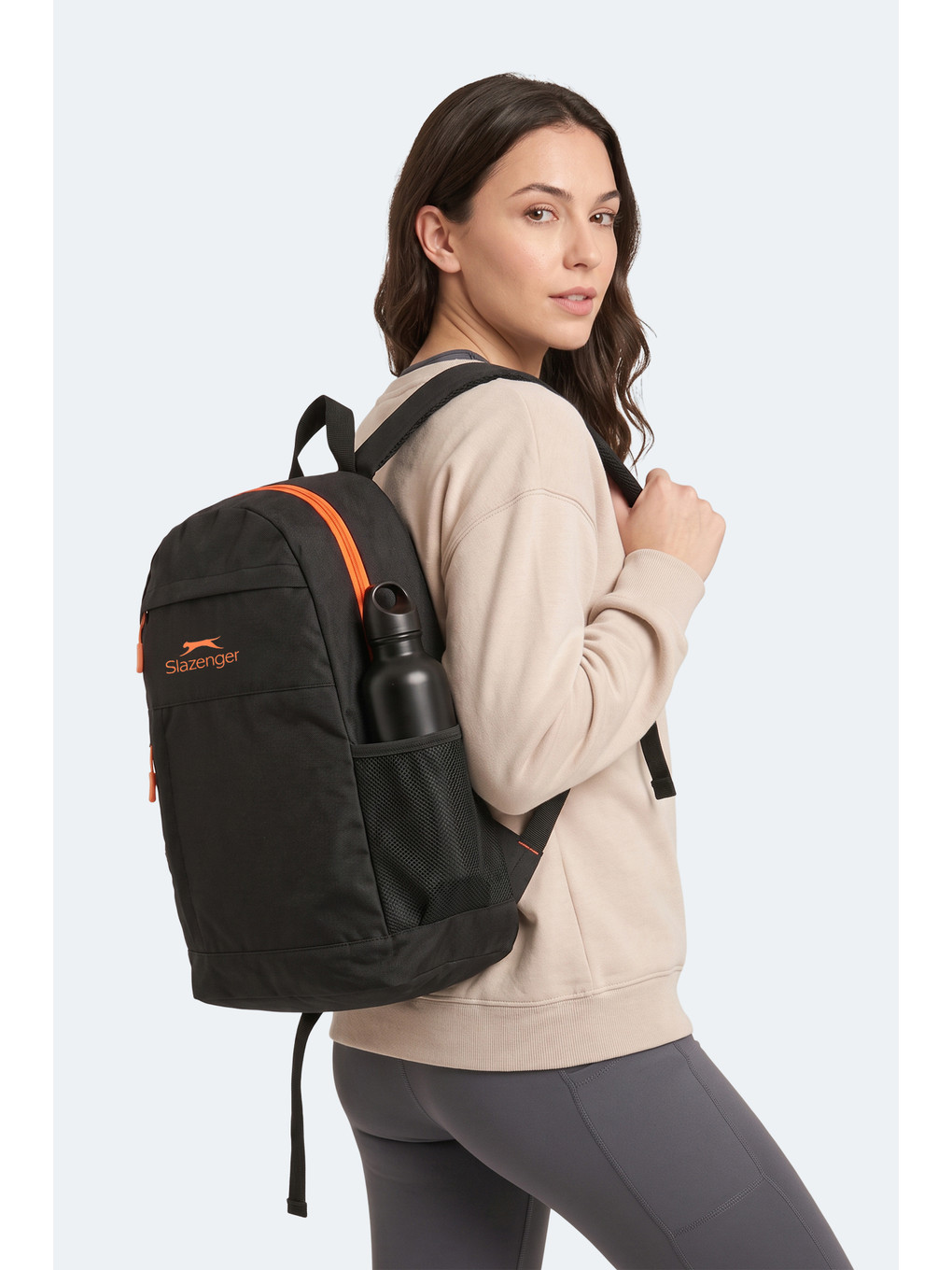 Favento Unisex Siyah / Turuncu Omuz Çantası-2