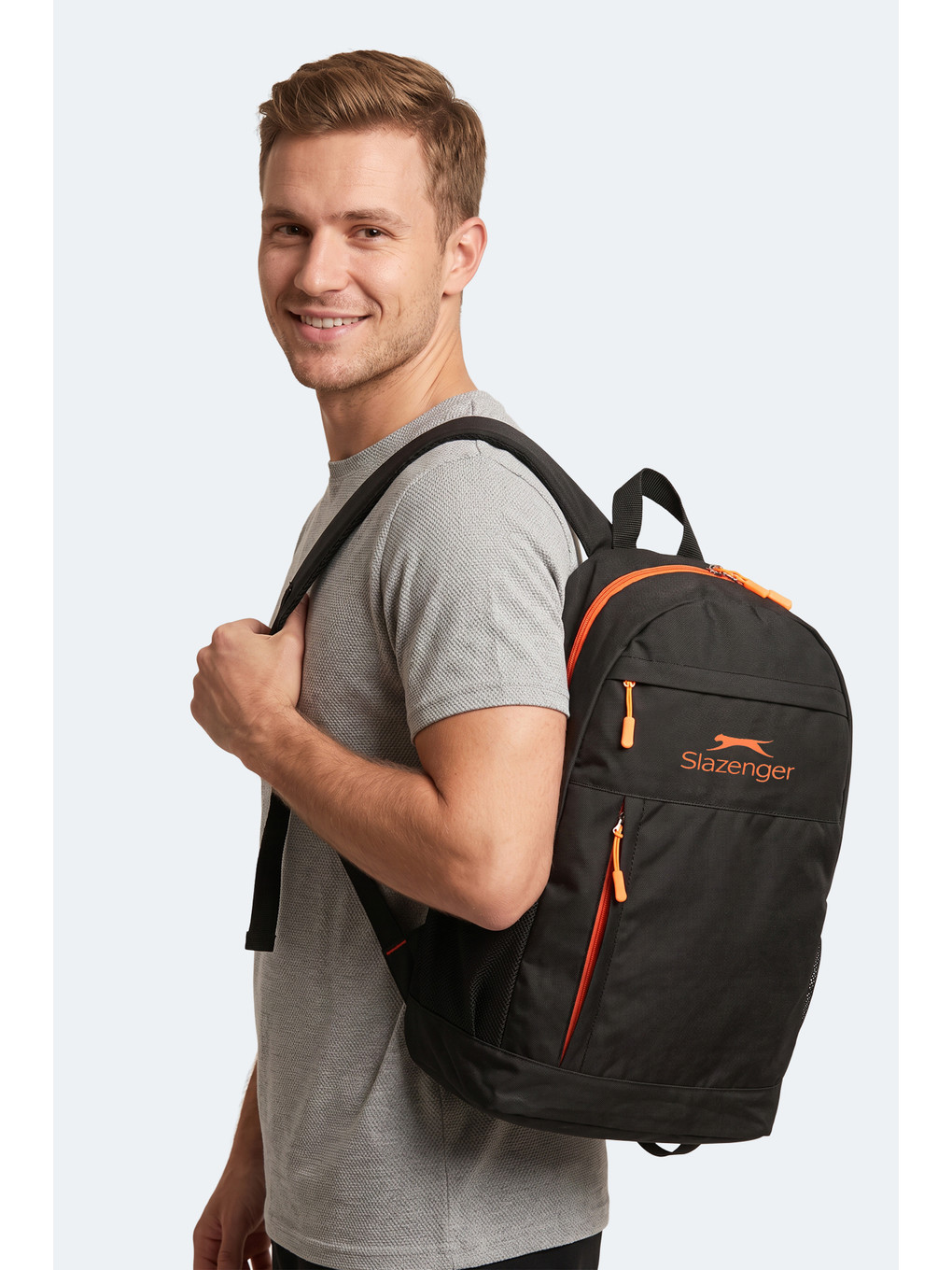 Favento Unisex Siyah / Turuncu Omuz Çantası-5