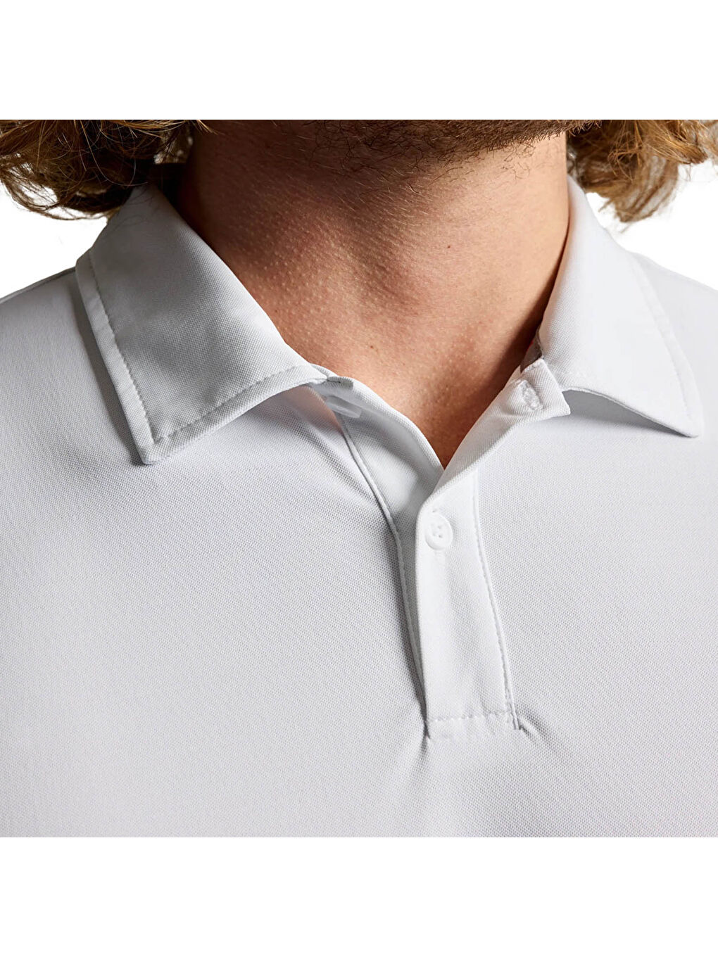 Tech Pique Polo Ss Erkek Beyaz Tişört-2