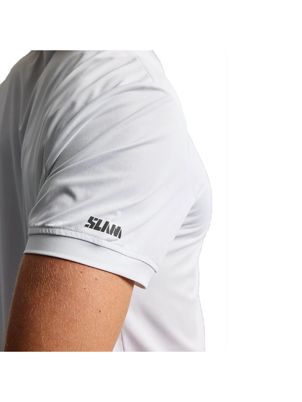 Tech Pique Polo Ss Erkek Beyaz Tişört-3