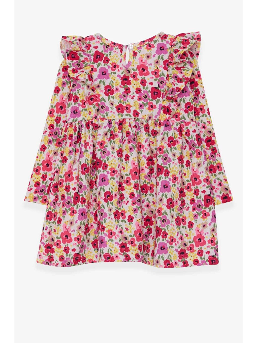 Kız Çocuk Uzun Kollu Elbise Çiçek Desenli Karışık Renk (1.5-5 Yaş)-1