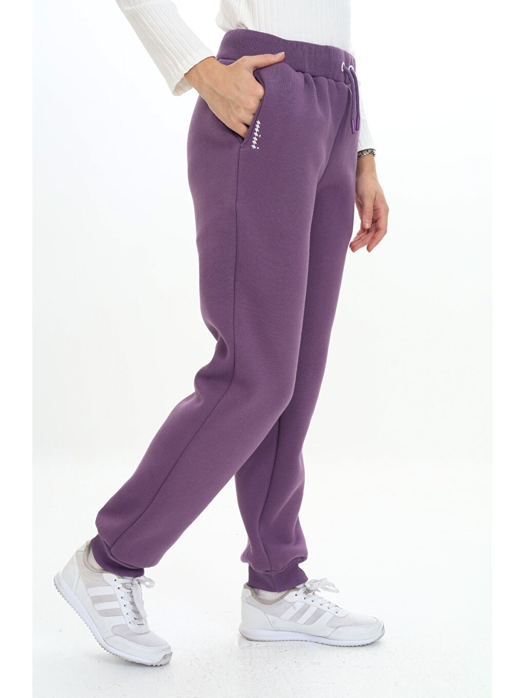 Mor Kız Çocuk Nakışlı Eşofman Alt-4