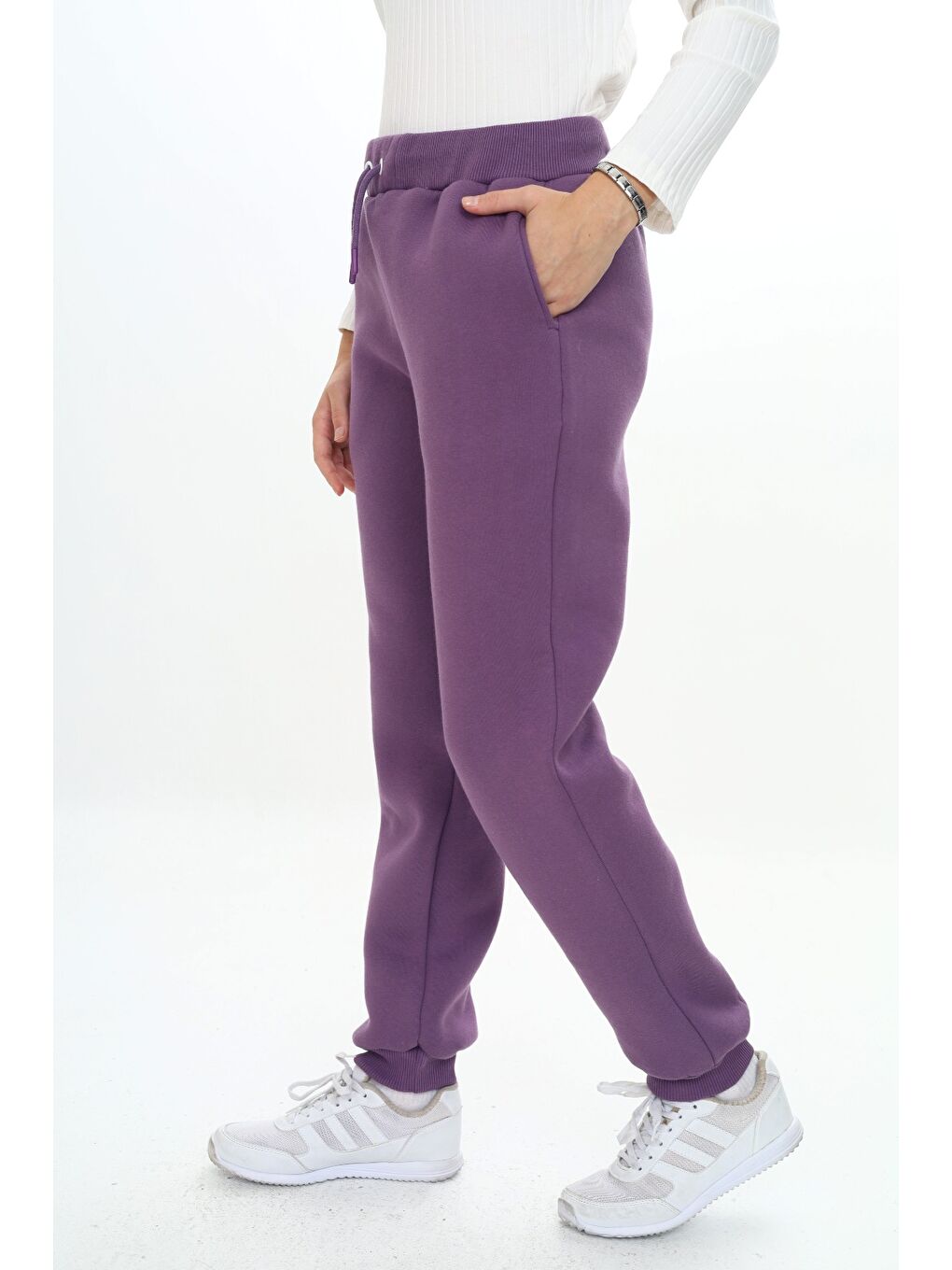 Mor Kız Çocuk Nakışlı Eşofman Alt-7