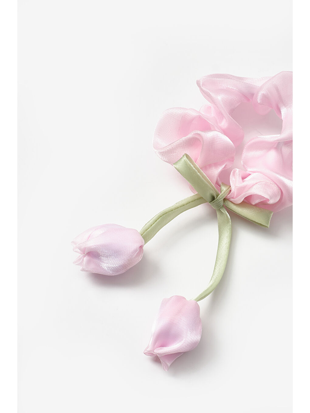 Pembe Lale Figürlü Kız Çocuk Lastik Toka-1