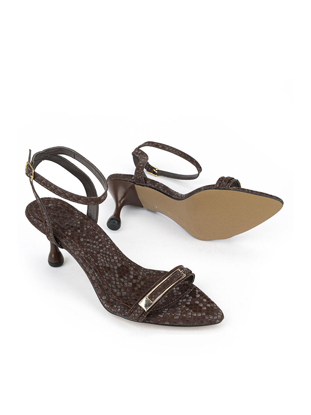 Kahverengi Kadın Topuklu Ayakkabı 161996Z607 Kahve-3