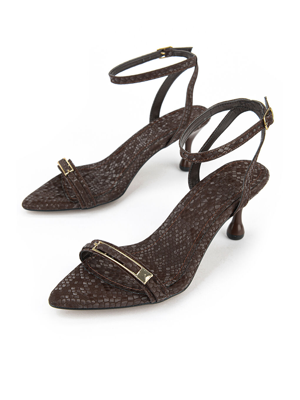 Kahverengi Kadın Topuklu Ayakkabı 161996Z607 Kahve-4