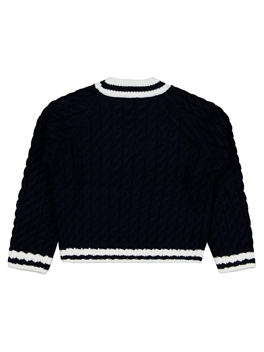 Girls Yaka Çizgili 10-13 Yaş Kazak - Lacivert10-11 Yaş-1
