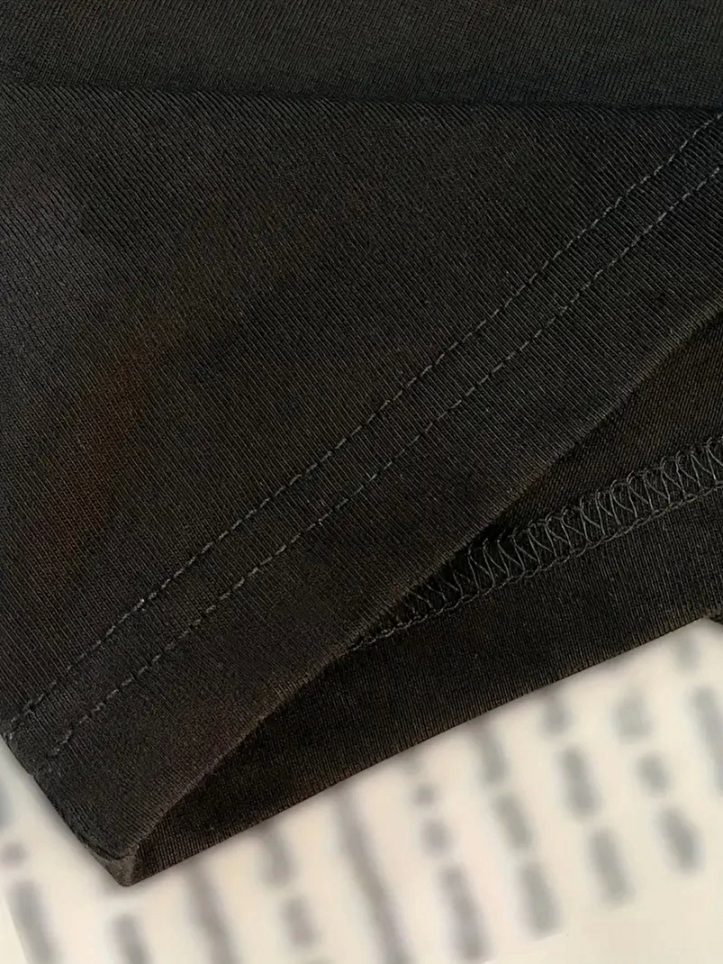 Baskılı Oversize Bisiklet Yaka T-shirt - Siyah-2