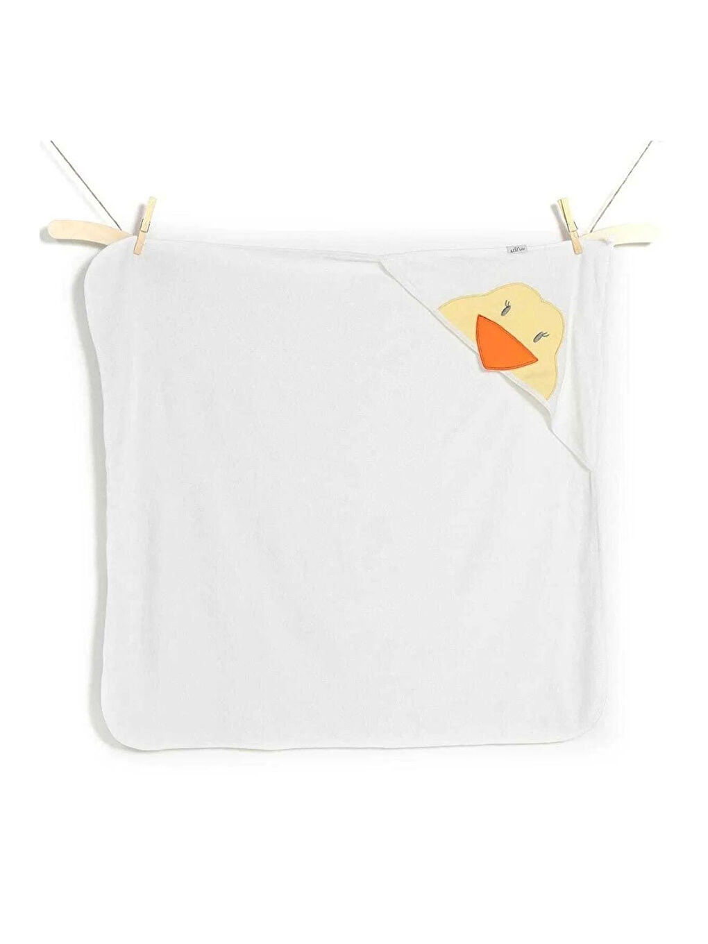 Ekru Ördek Figürlü Bebek Havlusu