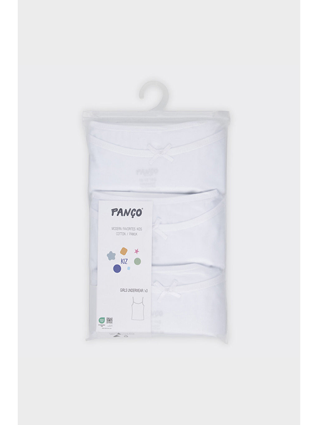 Kız Çocuk İp Askılı 3'lü Beyaz Atlet - İç Giyim-2