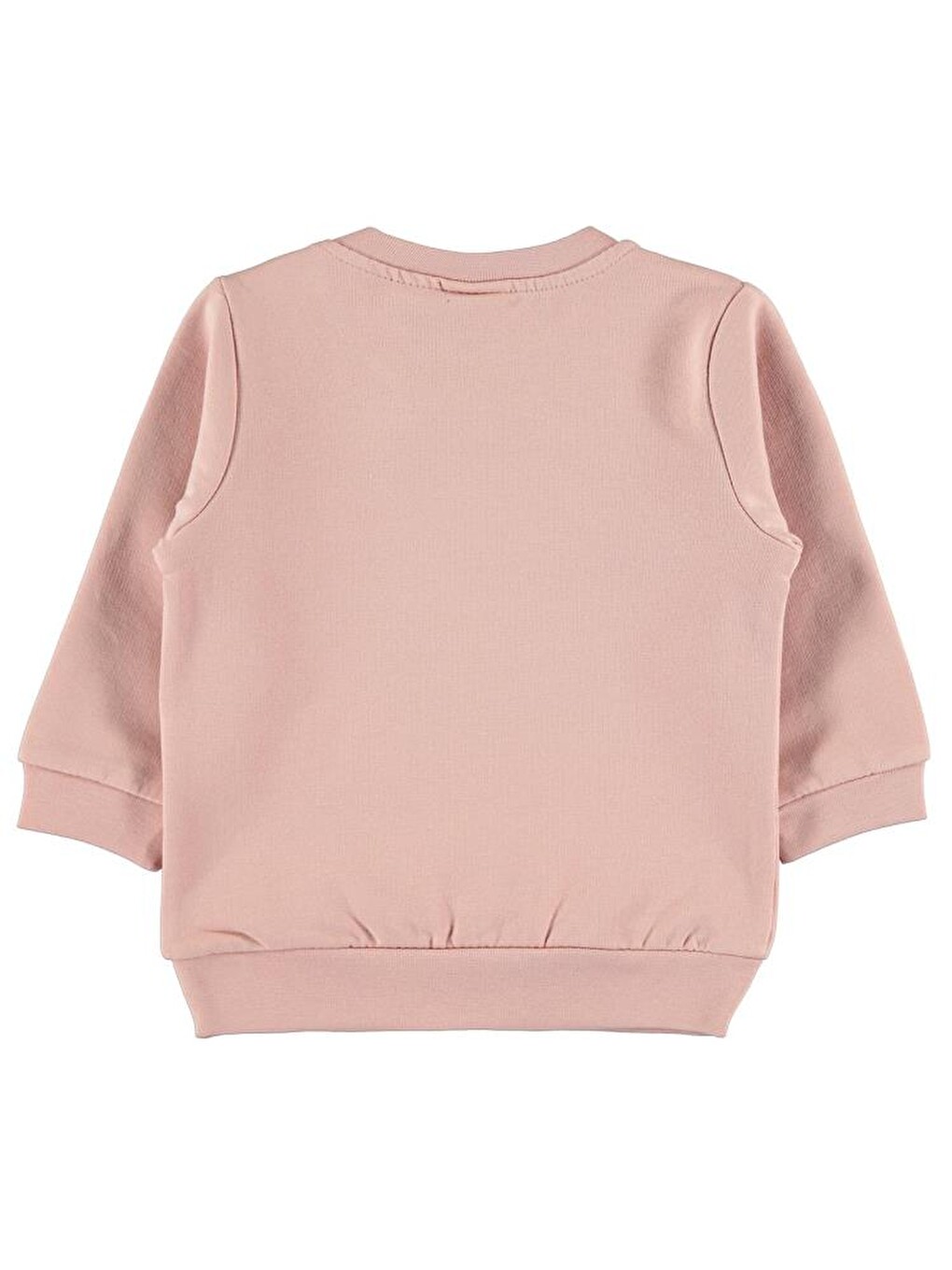 Pembe Baby Düz Basic 6-18 Ay Sweatshirt - Pudra 9-12 Ay-1