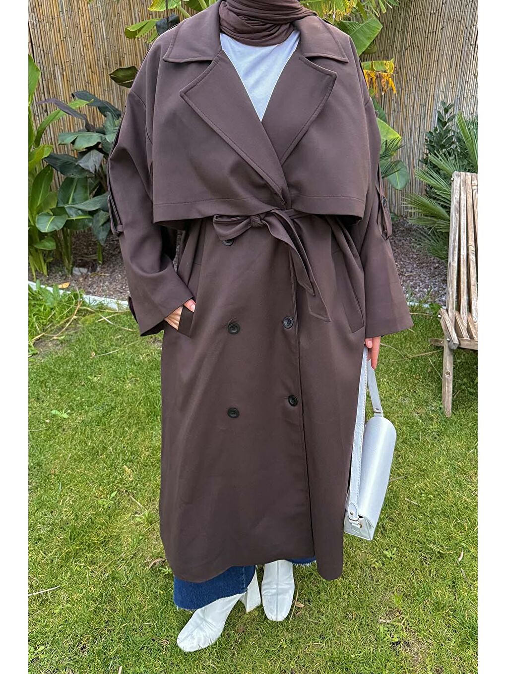 Kuşaklı Poliviskon Trenç Kahverengi-2