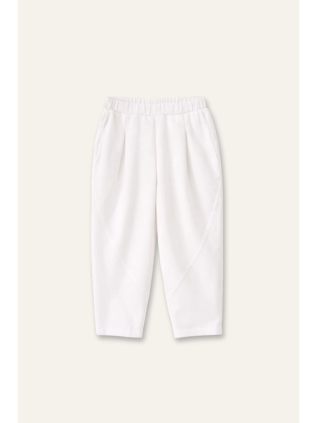 Kız Çocuk Baggy Pantolon - Beyaz-1