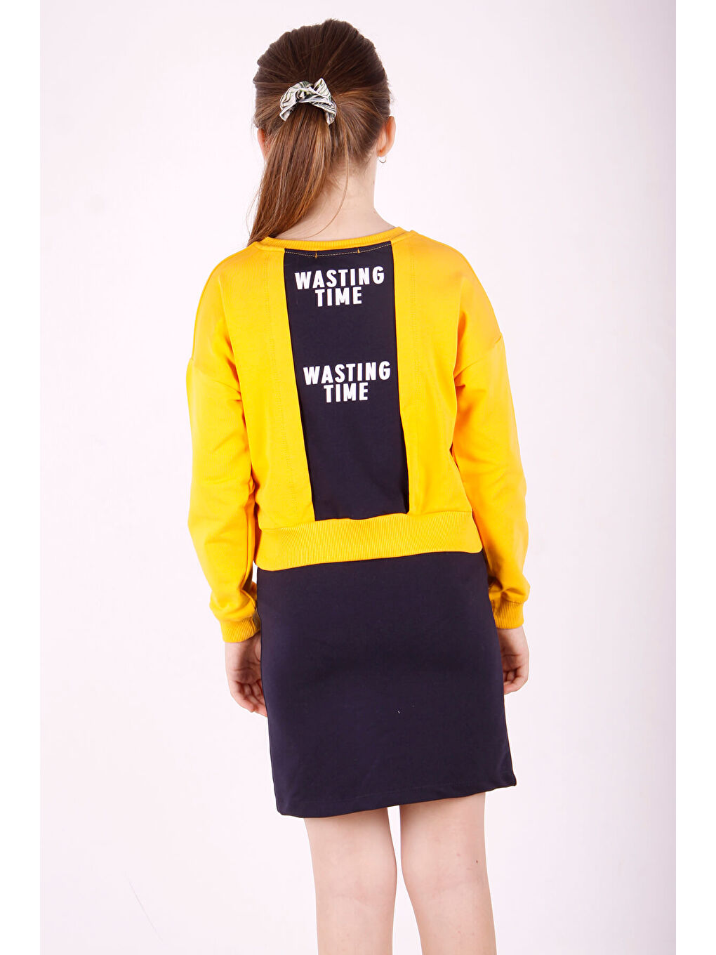 Sarı Kız Çocuk Wasting Baskılı Etekli Takım-2