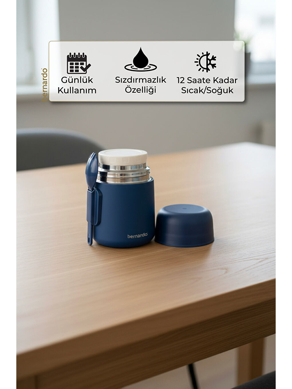 Duo Yemek Termosu 500 ml Lacivert-3