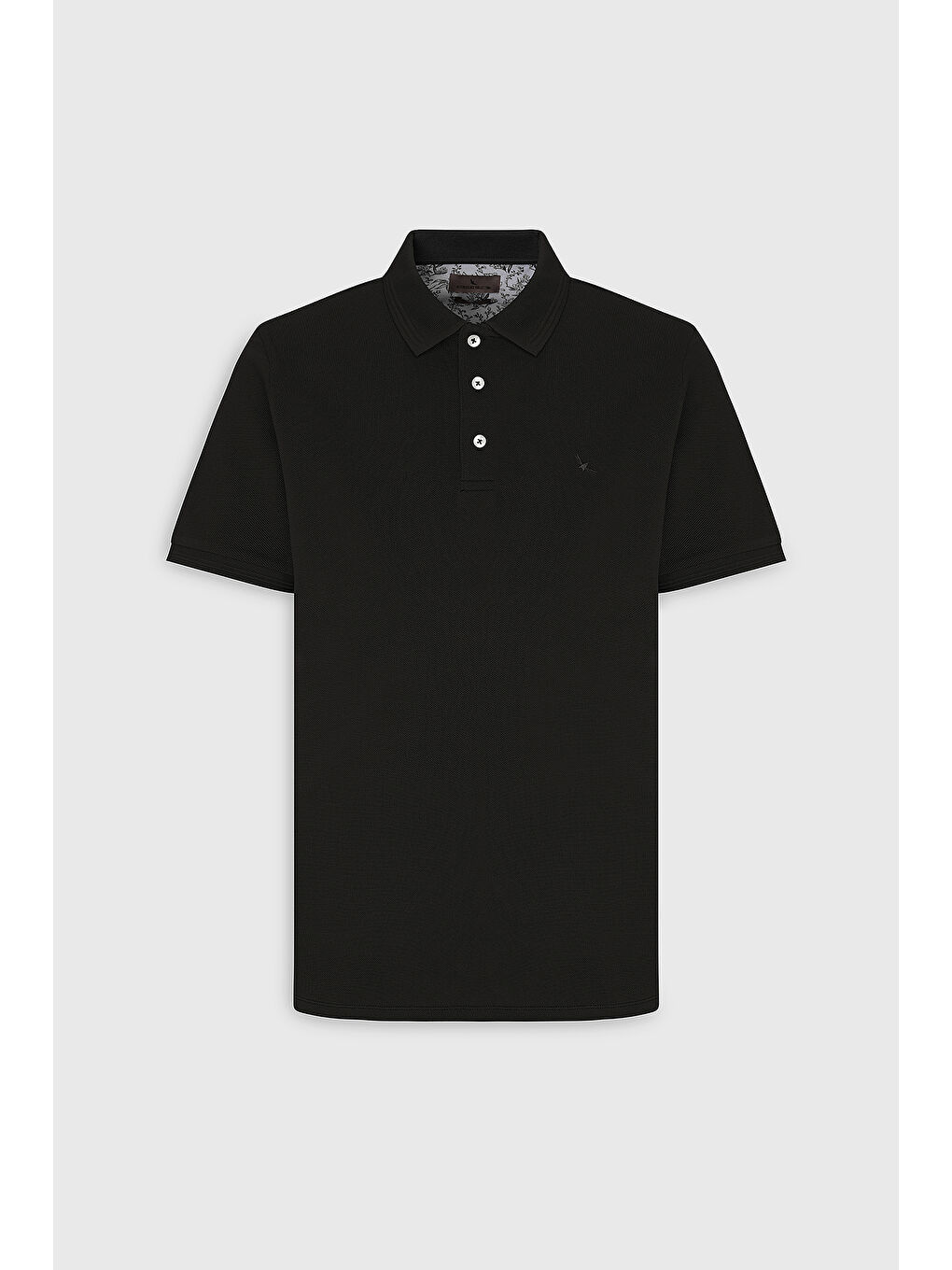 Erkek Siyah Slim Fit Dar Kesim Polo Yaka %100 Pamuk Kısa Kollu Tişört-5