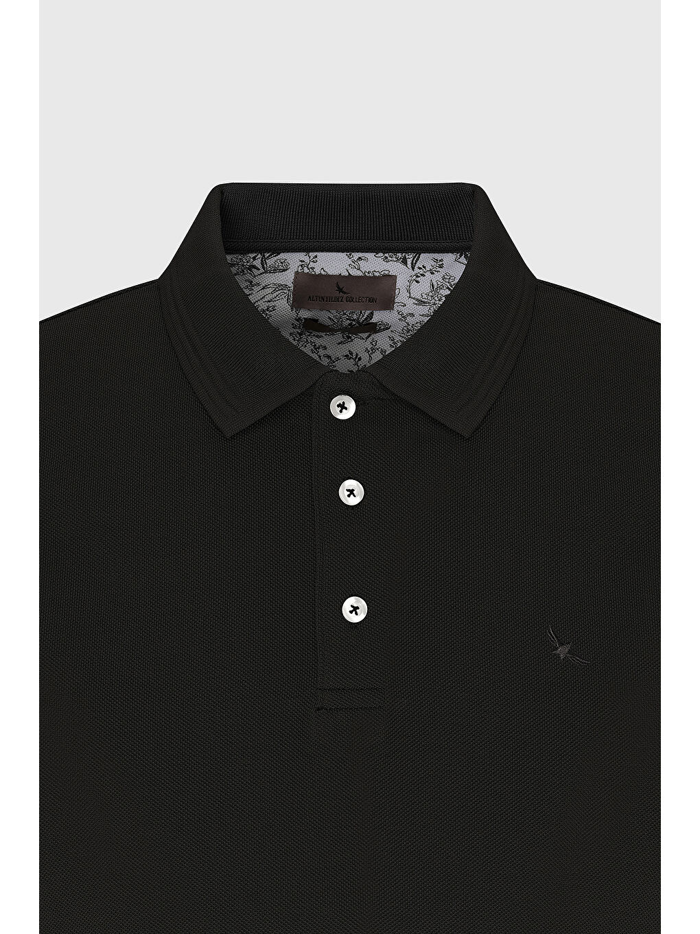 Erkek Siyah Slim Fit Dar Kesim Polo Yaka %100 Pamuk Kısa Kollu Tişört-6