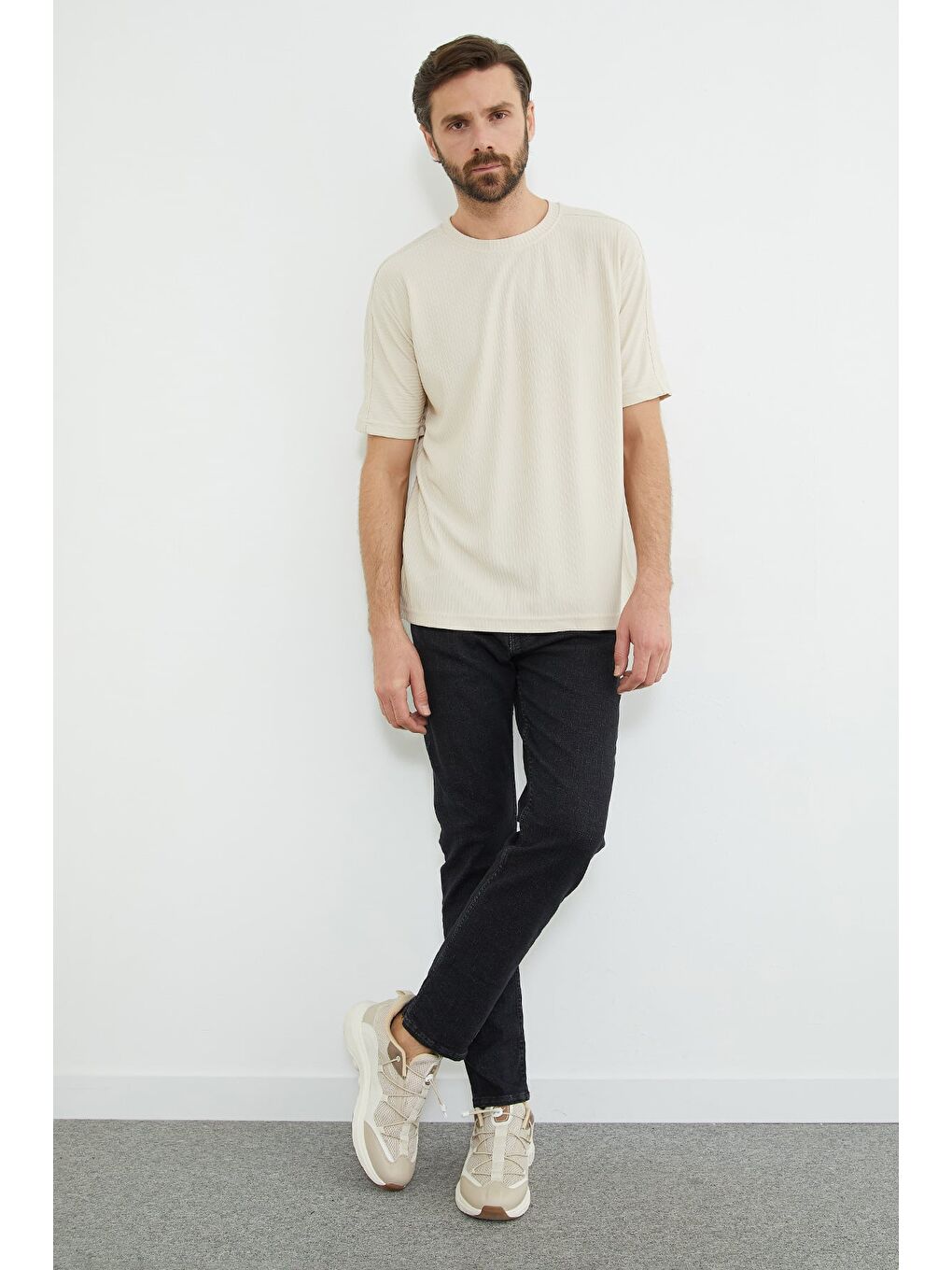 Gri Fermuarlı Skinny Jean-2