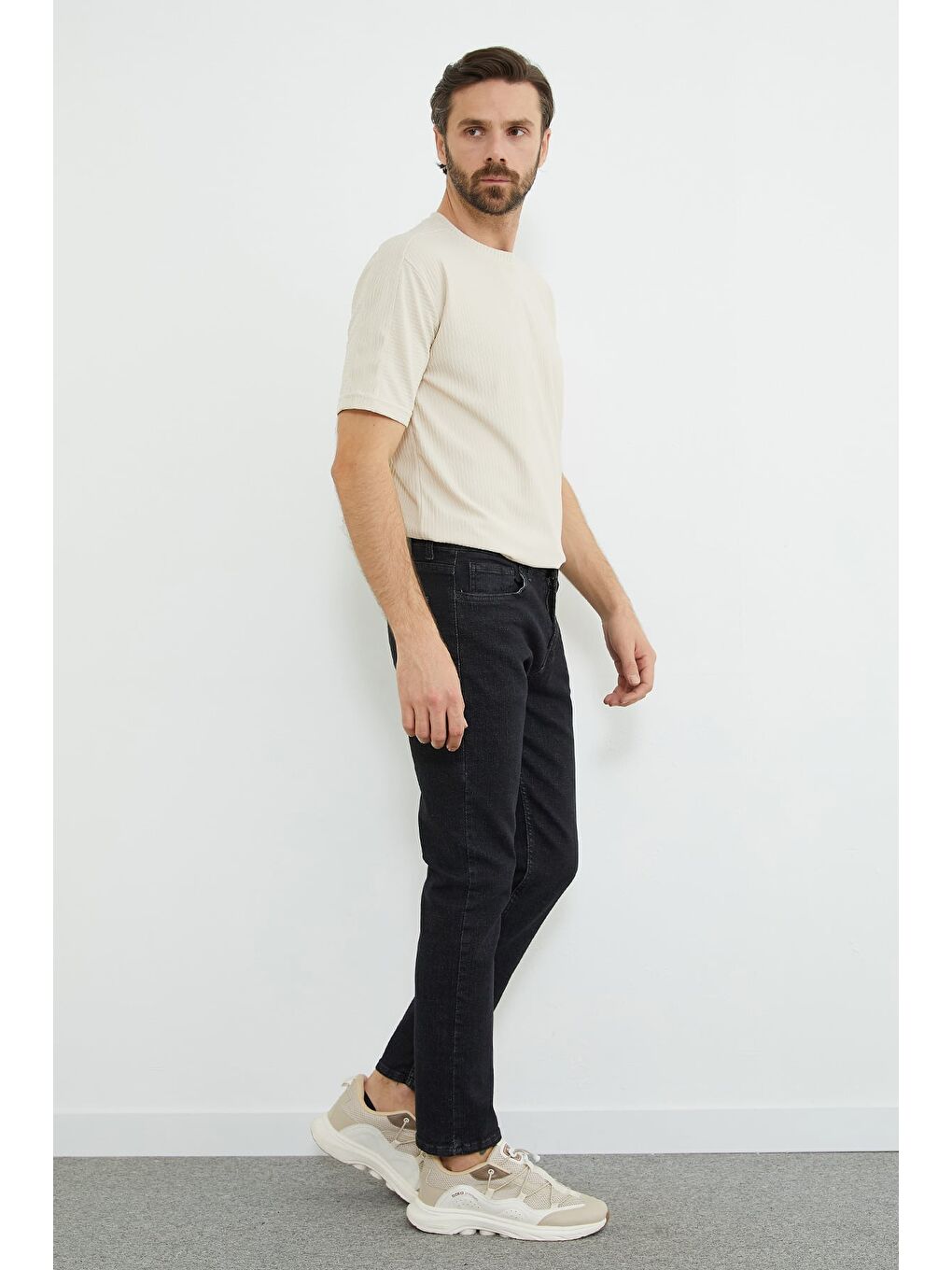 Gri Fermuarlı Skinny Jean-4