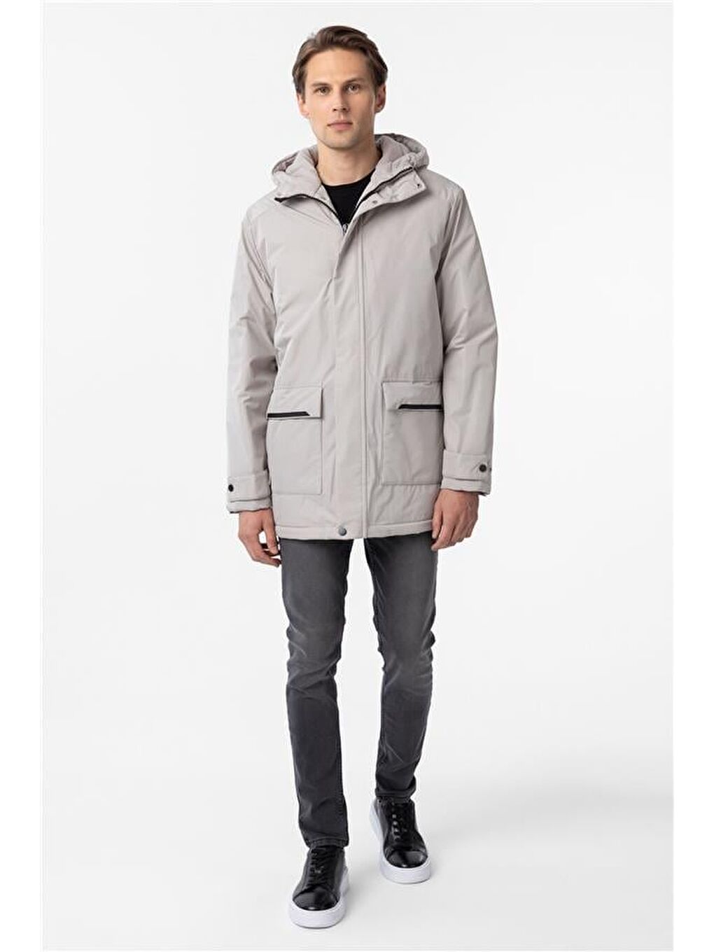 Gri Taş Slim Dolum Mont-6