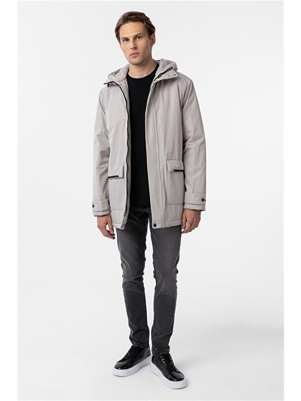 Gri Taş Slim Dolum Mont-7