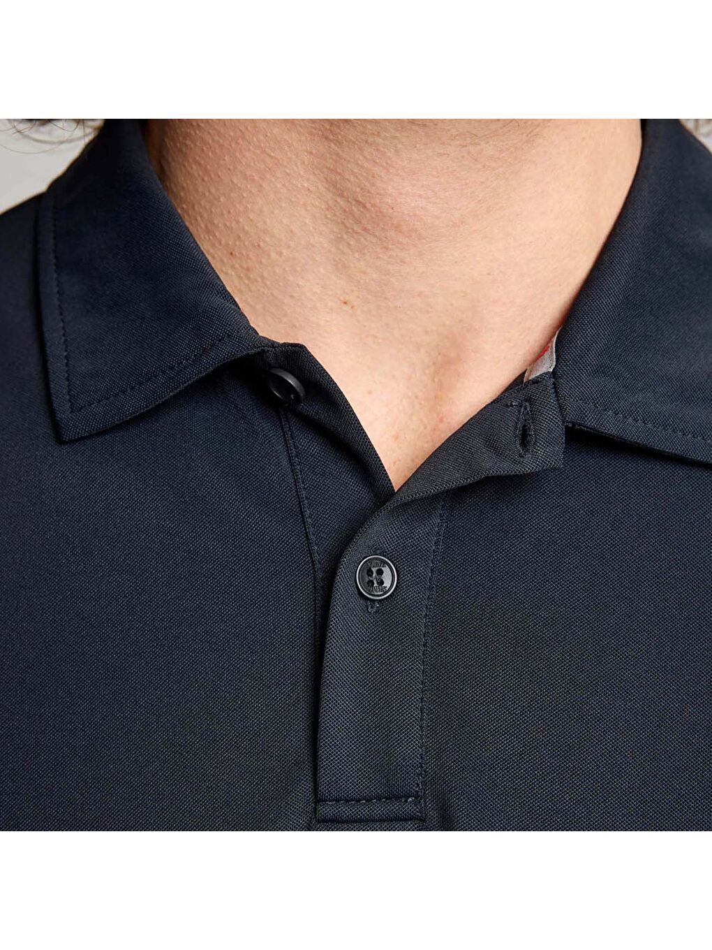 Tech Pique Polo Ss Erkek Siyah Tişört-2