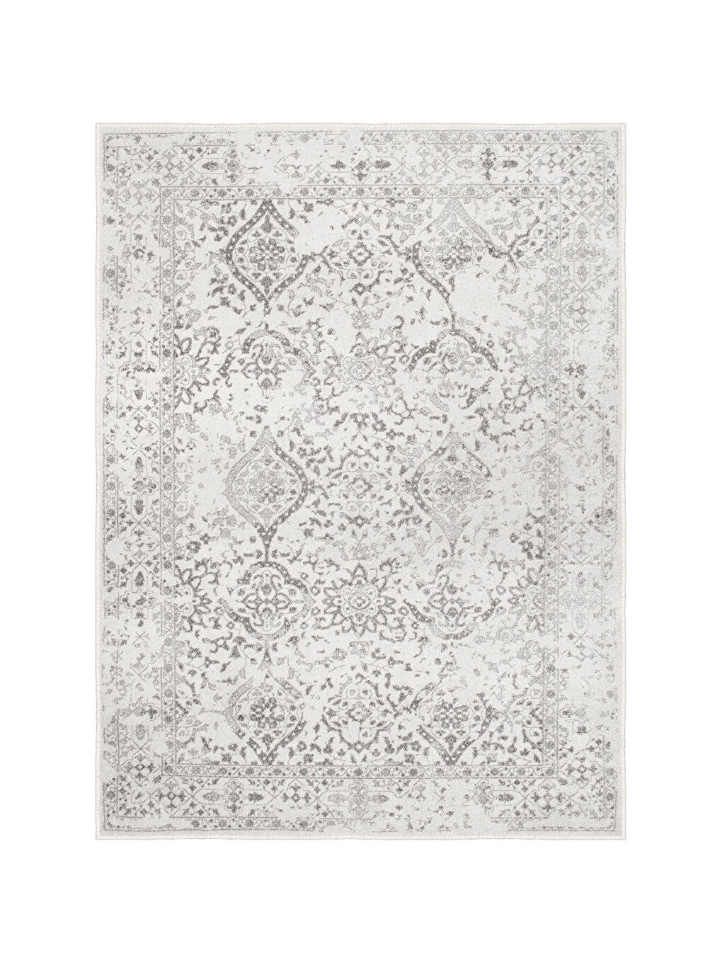 Gri Dekoratif Özel Tasarım Yıkanabilir İnce Kaymaz Tabanlı Modern Halı KECE FR06