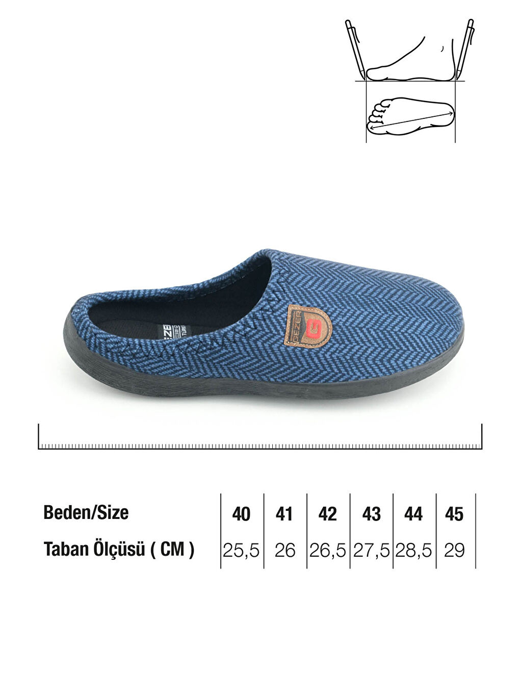 Lacivert Erkek Kışlık Rahat Taban Ev Bahçe Terlik-1