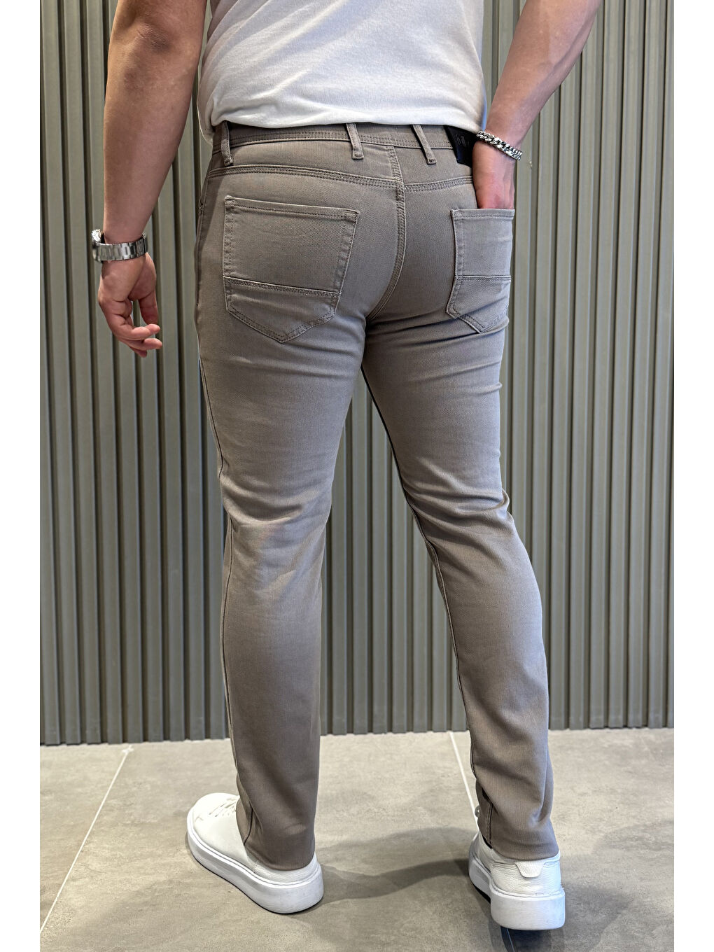 Bej Erkek Jean Jean Pantolon-2