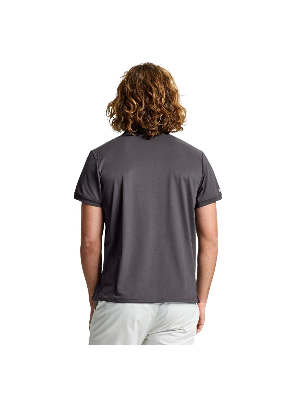 Antrasit Tech Pique Polo Ss Erkek Gri Tişört-1