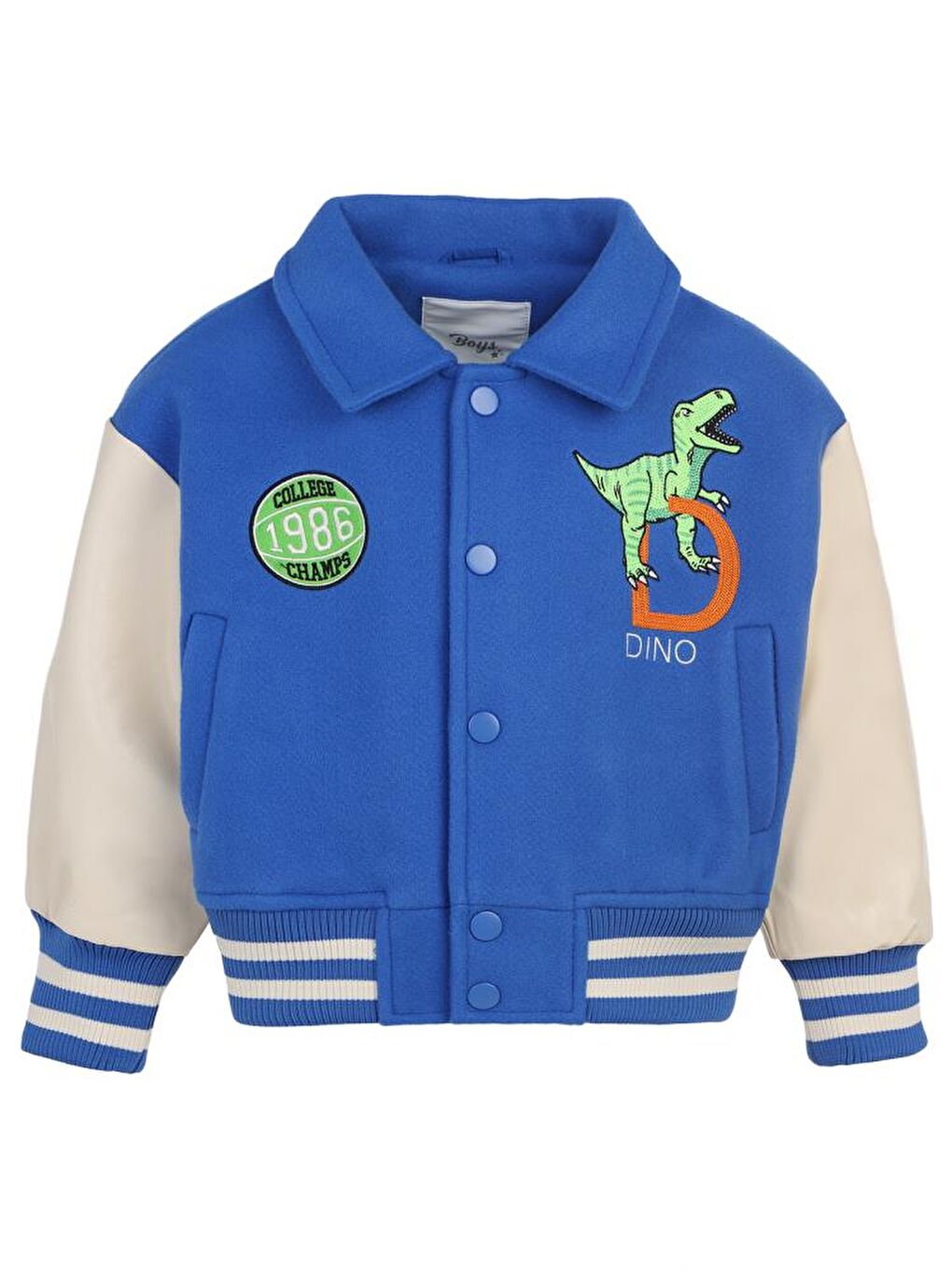 Boys 1986 Dinozor Armalı 2-5 Yaş Ceket - Mavi 2-3 Yaş