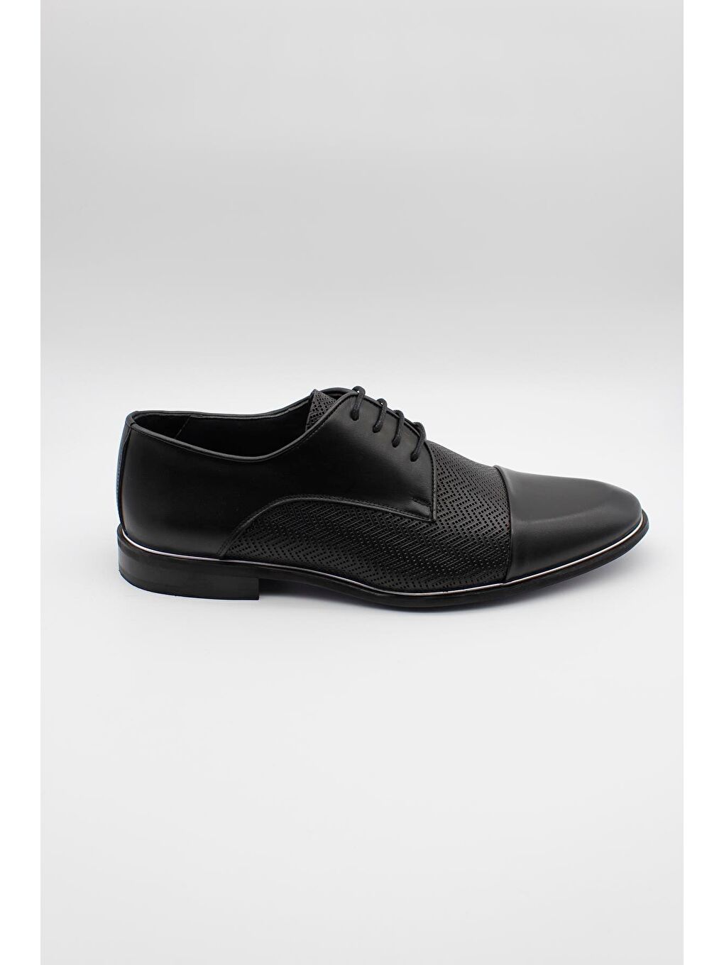 Siyah Hakiki Deri Analin Neolit Taban Bağcıklı Klasik Ayakkabı 1033235109