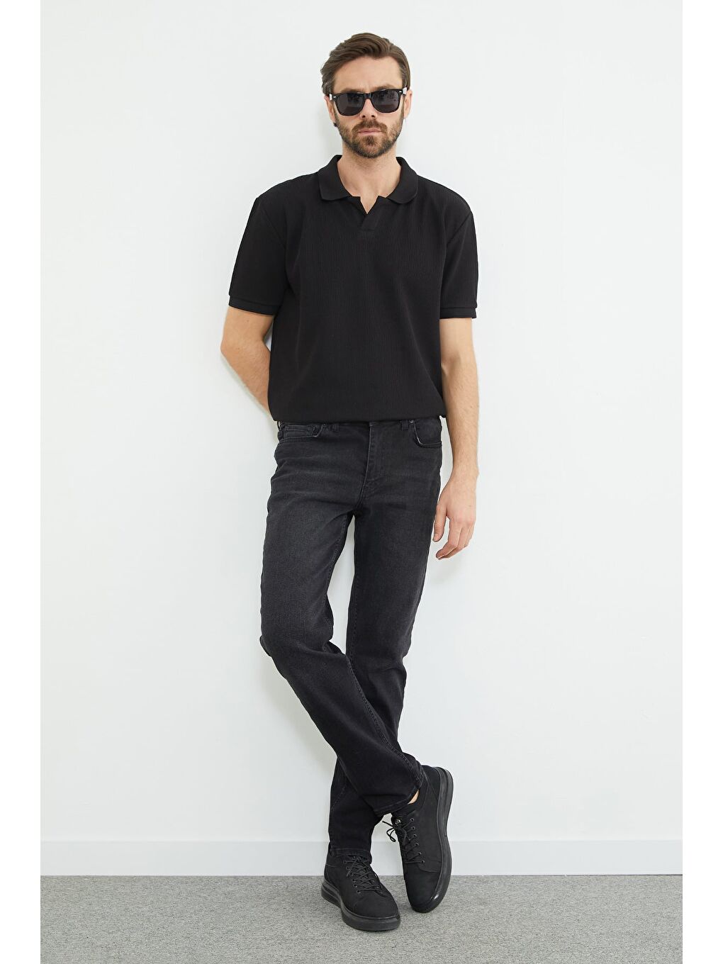 Antrasit Fermuarlı Slim Fit Jean