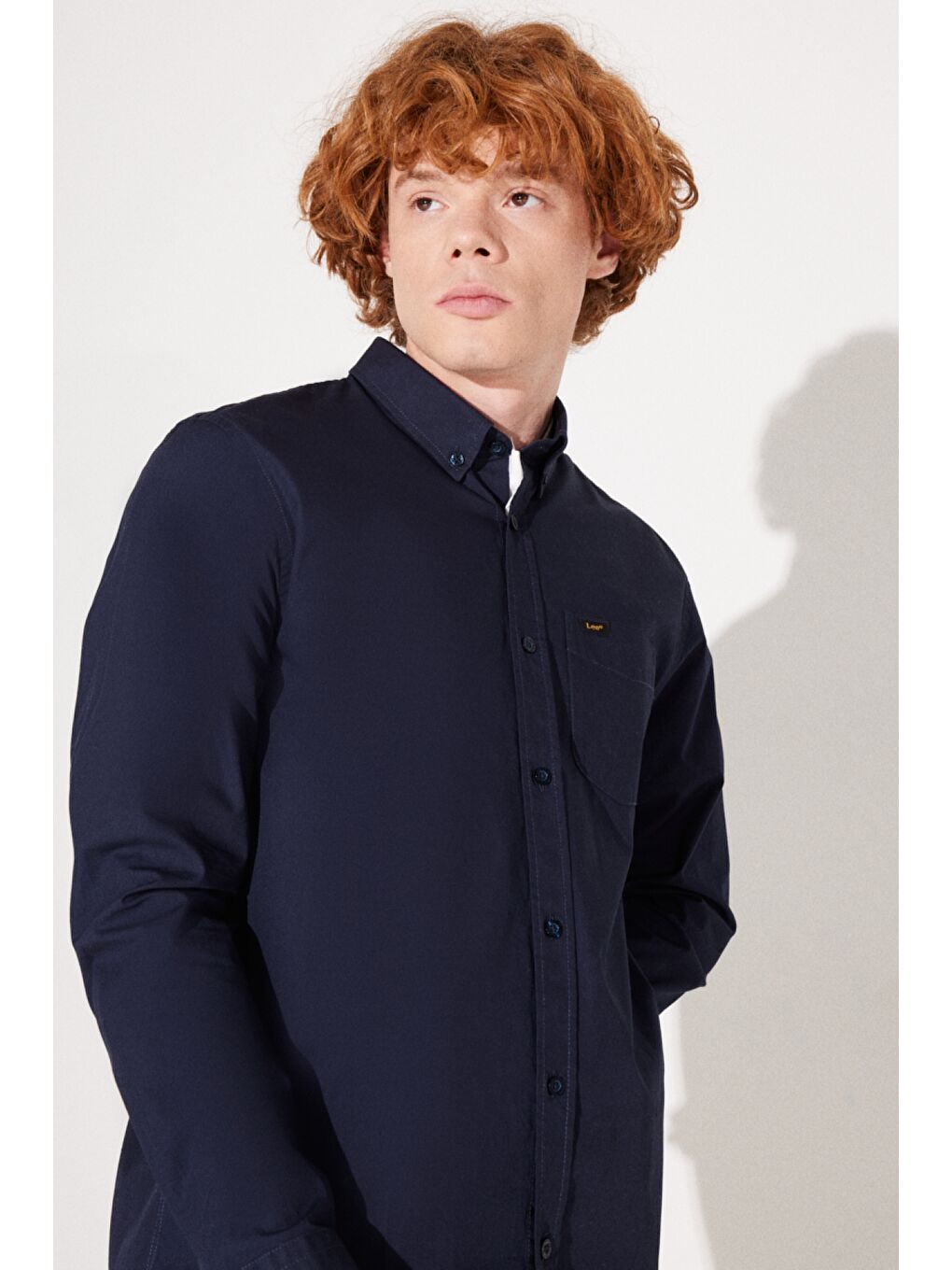 Lacivert Regular Fit Normal Kesim %100 Pamuk Uzun Kollu Gömlek-2