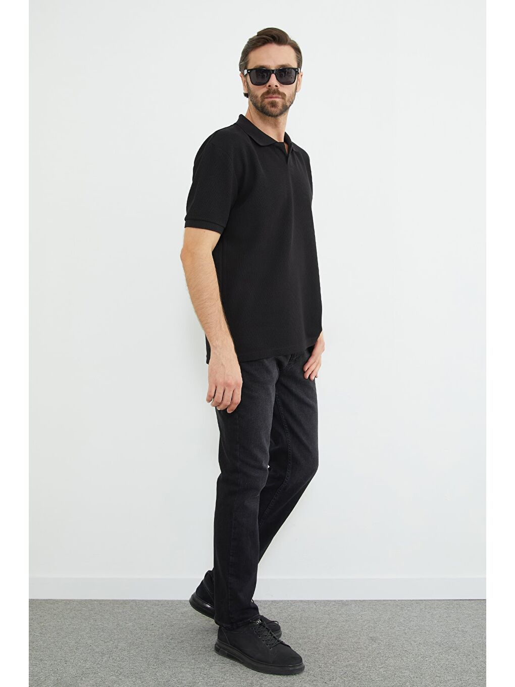 Antrasit Fermuarlı Slim Fit Jean-3