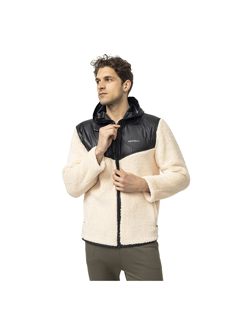 Ekru Job Erkek Bej Polar Fermuarlı Sweatshirt-1