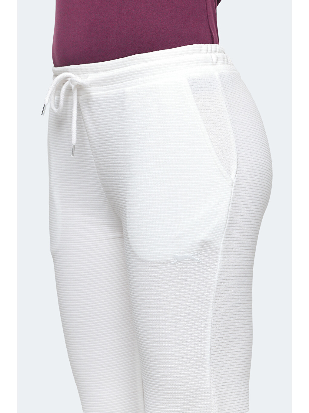 Poll 2 Li Set Kadın Cepli Slim Fit Bej - Kırmızı Eşofman Altı-5