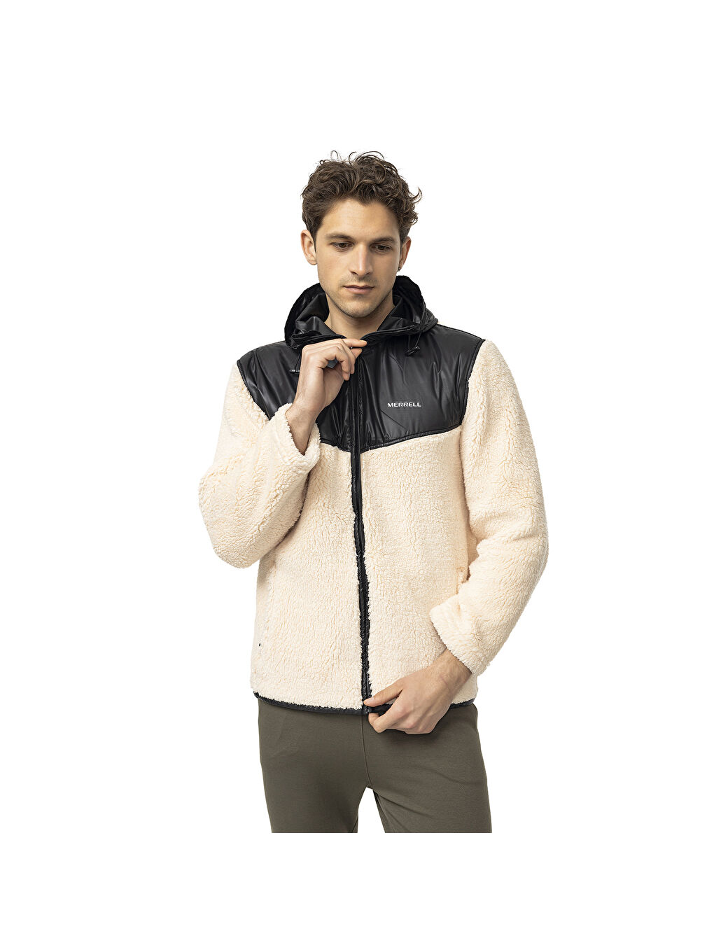 Ekru Job Erkek Bej Polar Fermuarlı Sweatshirt-2