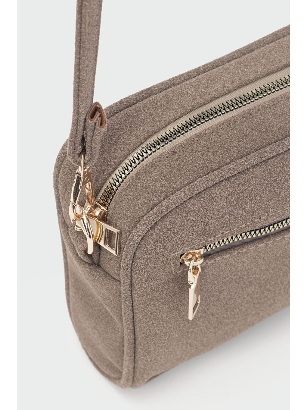 Bej Hana Süet Çapraz Çanta Vizon-5