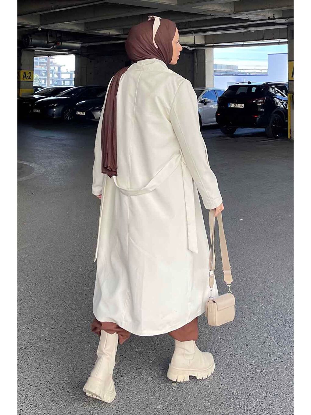 Ekru Pelican Ön Düğmeli Trençkot Krem-4