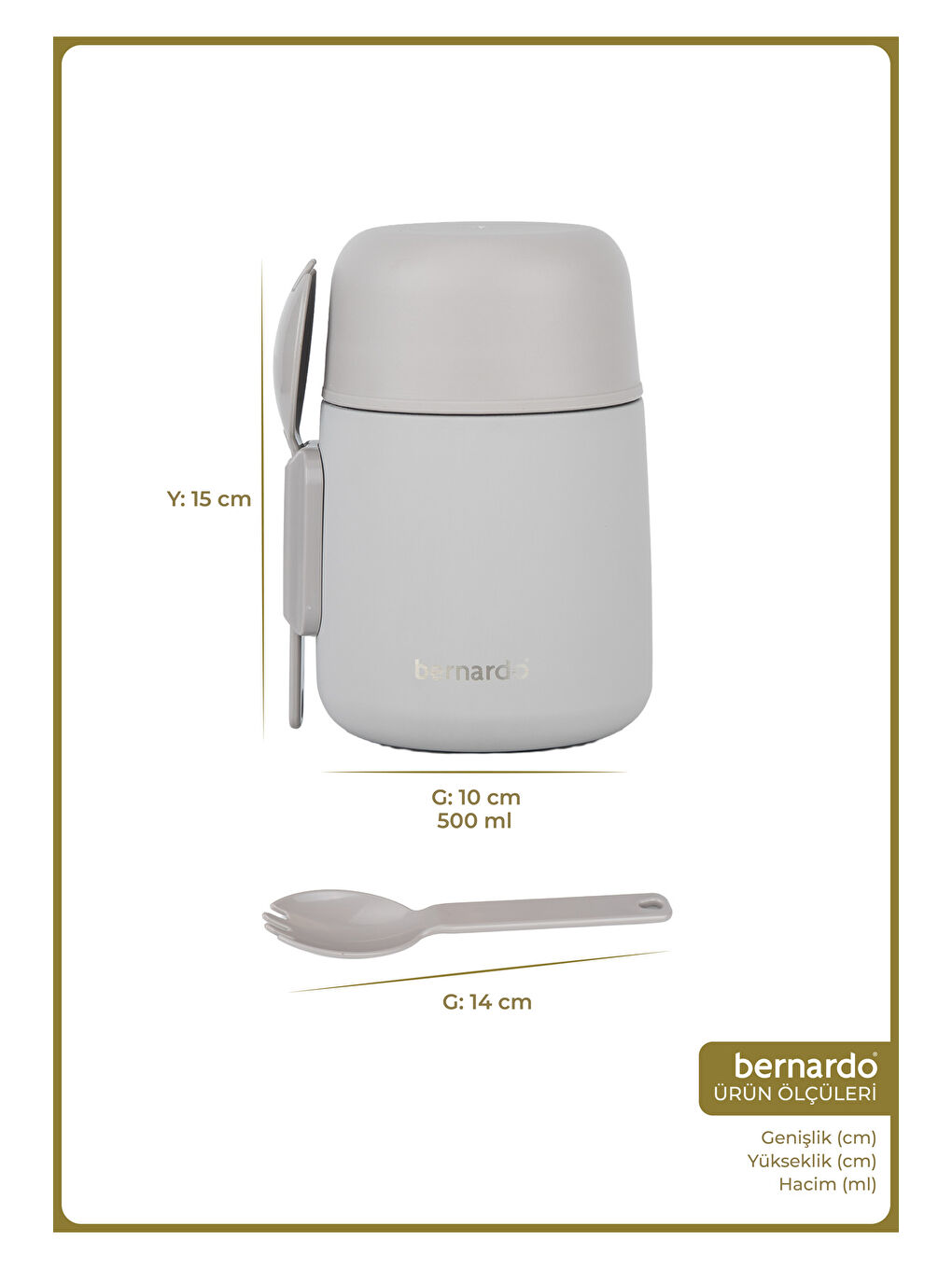 Duo Yemek Termosu 500 ml Gri-1
