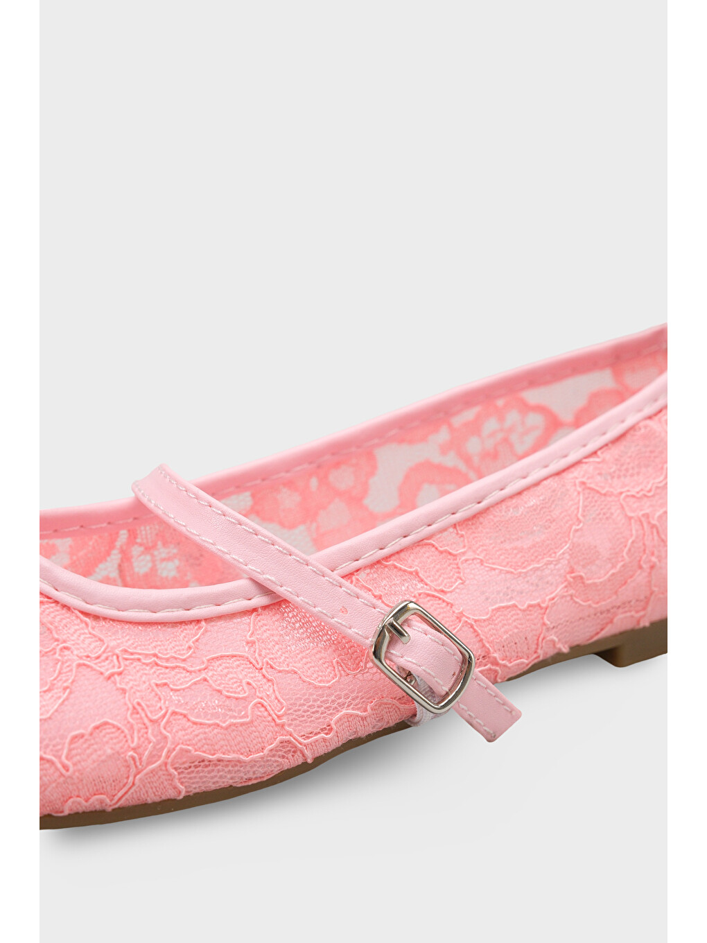 Pembe Pennie Dantelli Fileli Nakışlı Kadın Babet-4