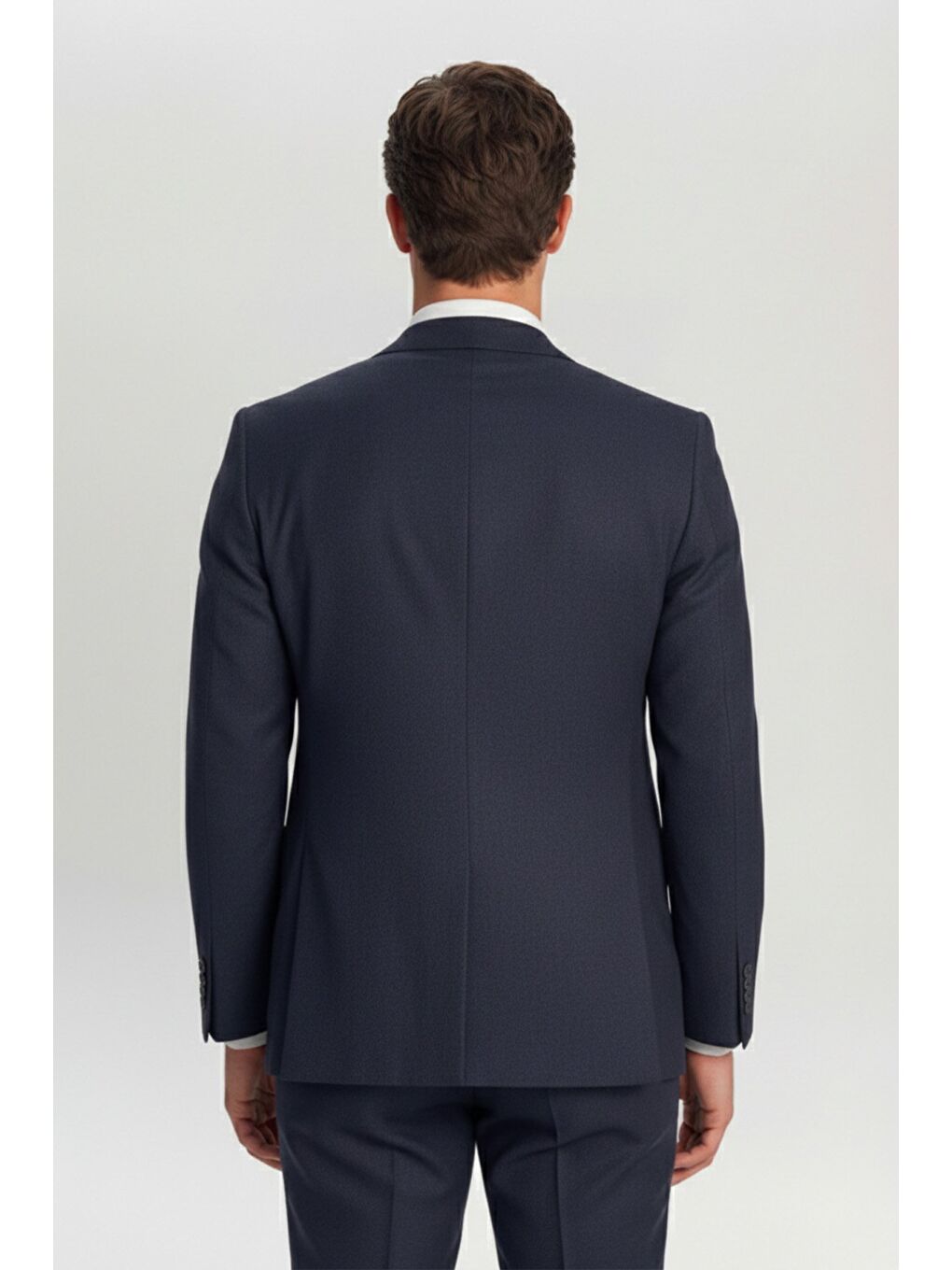 Lacivert Erkek Siyah Slim Fit Şal Yaka 6 Drop Diyagonal Smokin Takım Elbise-3