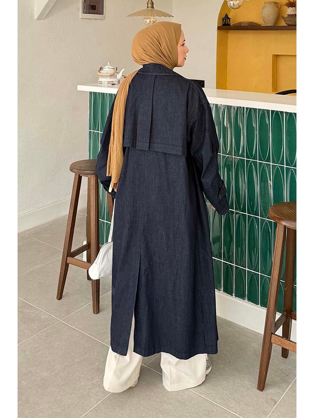 Bağlama Detaylı Jean Trenç Jean Jean Mavi-3